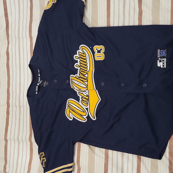 STARTER Other - Men's Starter brand vintage wvu button up jersey, size medium